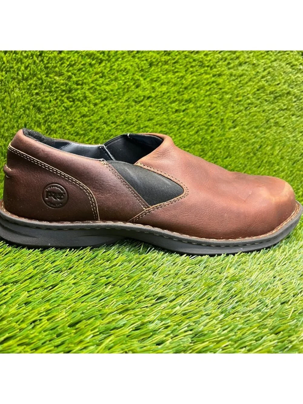 Timberland PRO Gladstone ESD Mens Size 12 Brown Steel Toe Safety Slip-On Shoes